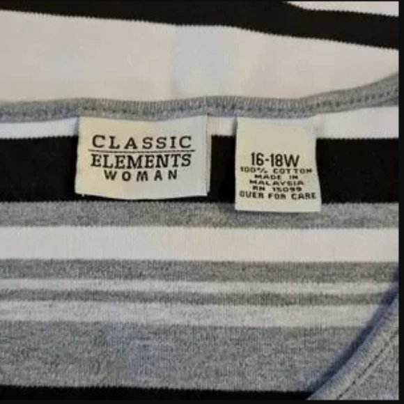 5/$15 Classic Elements Women's Tee Shirt in grey/black/white - Picture 2 of 3